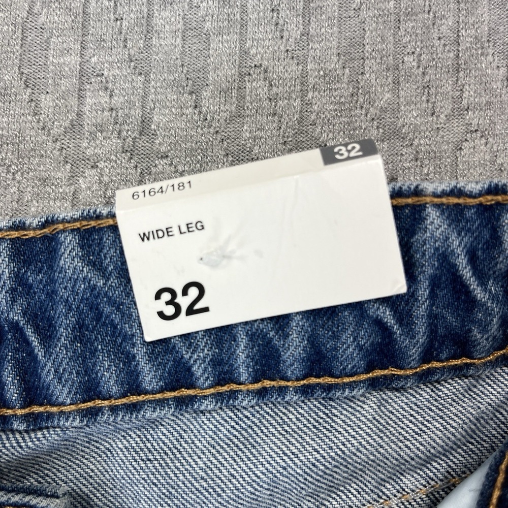 New ZARA baggy wide leg Jeans Women (0)24X32 High Rise Light‎ Wash  disco - Picture 9 of 16